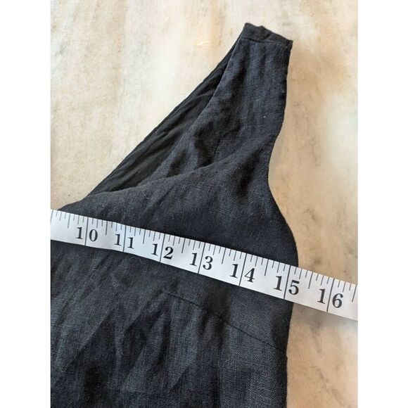 J. Crew Maxine Dress Women's XXS Black 100% Linen Sleeveless V-Neck Mini Shift - Picture 5 of 9